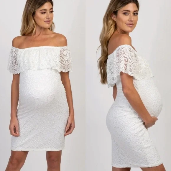 Pinkblush | Dresses | Pinkblush White Lace Off Shoulder Maternity Dress | Poshmark Pinkblush | Dresses | Pinkblush White Lace Off Shoulder Maternity Dress | Poshmark